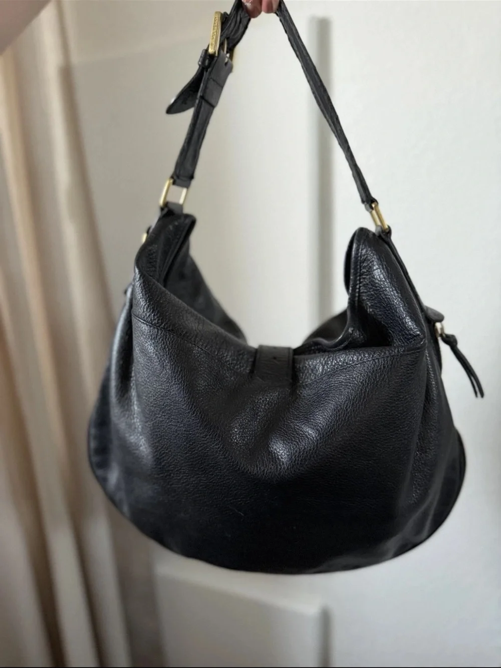 Mulberry Black Leather Hobo with Gold Hardware